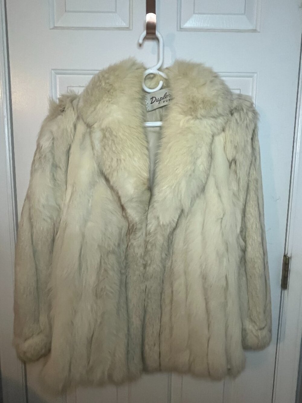 Vintage Duplers Furs Genuine Fox Fur Jacket - Hip Length, Blonde/Cream